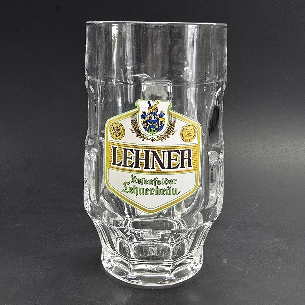 Lehner Beer Stien Thumbprint Mug Glass Rastal .5L Rorenfelder Lehnerbrau